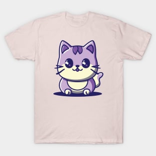 cute Chibi kawaii cat cartoon T-Shirt